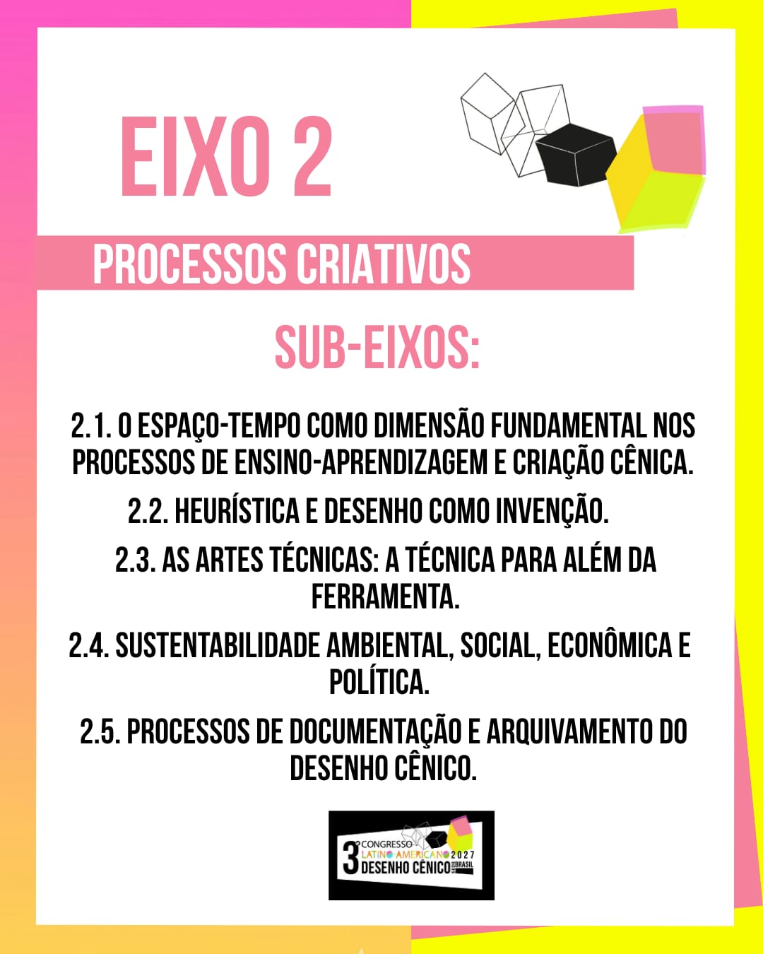 EIXOS TEMÁTICOS DAS APRESENTAÇÕES