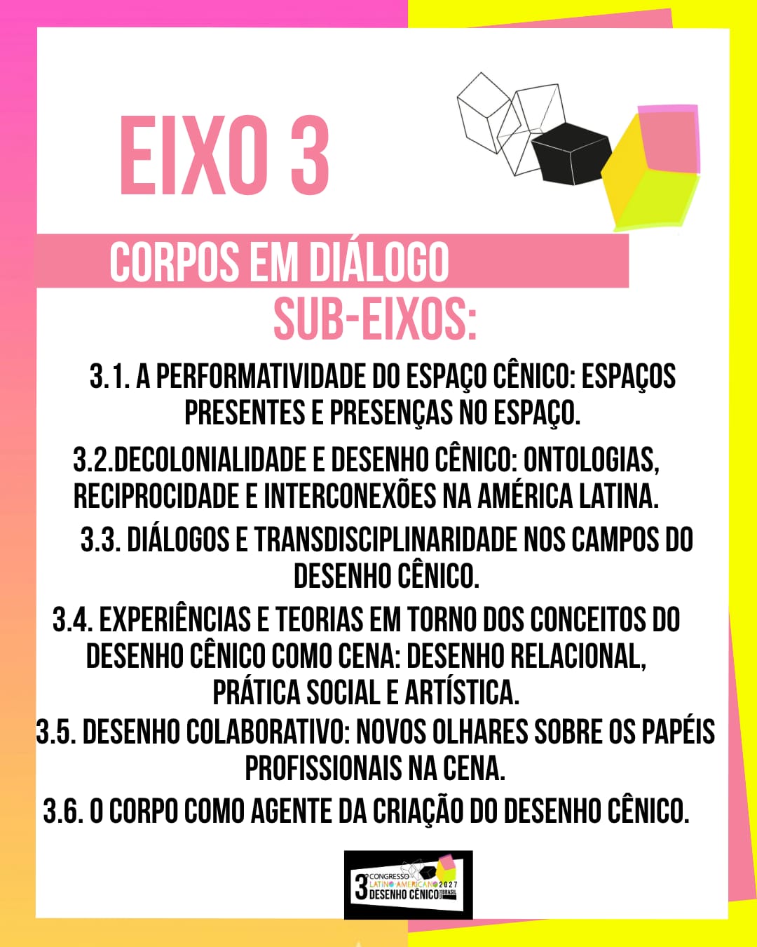 EIXOS TEMÁTICOS DAS APRESENTAÇÕES